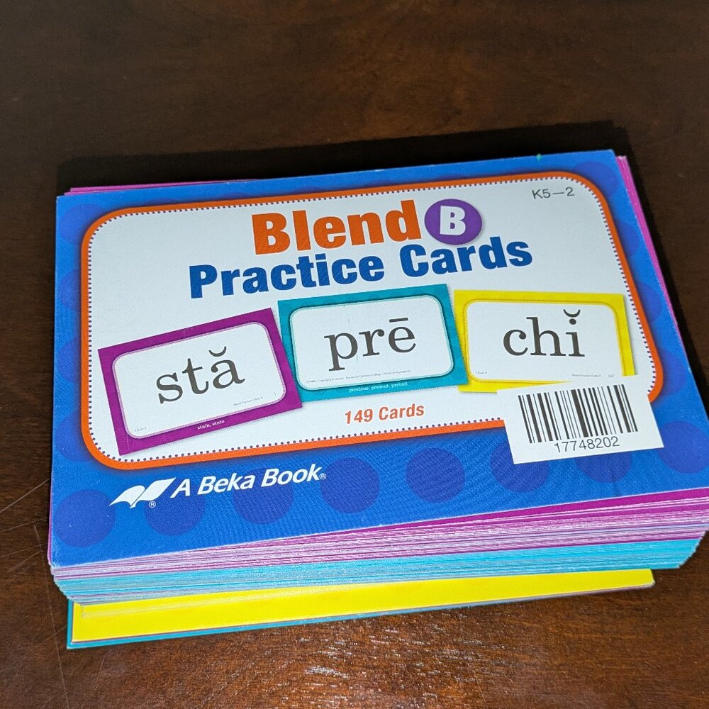 Abeka Blend Phonics Practice Cards B (Kindergarten - 2nd Grade)